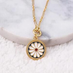 Madewell Daisy Delight Enamel Pendant Necklace